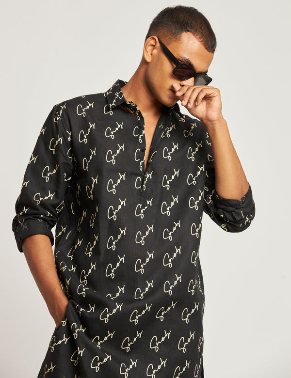 OAKWOOD KURTA SIGNATURE - BLACK