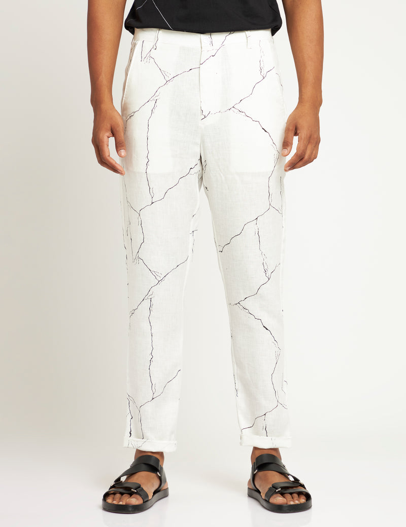 TOCO - TROUSER - MARBLE - WHITE