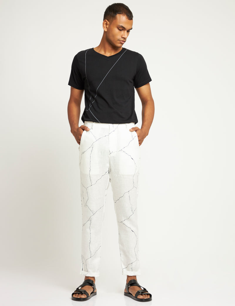 TOCO - TROUSER - MARBLE - WHITE