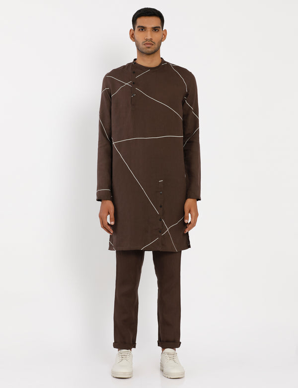 MERGER KURTA ABSTRACT - BROWN