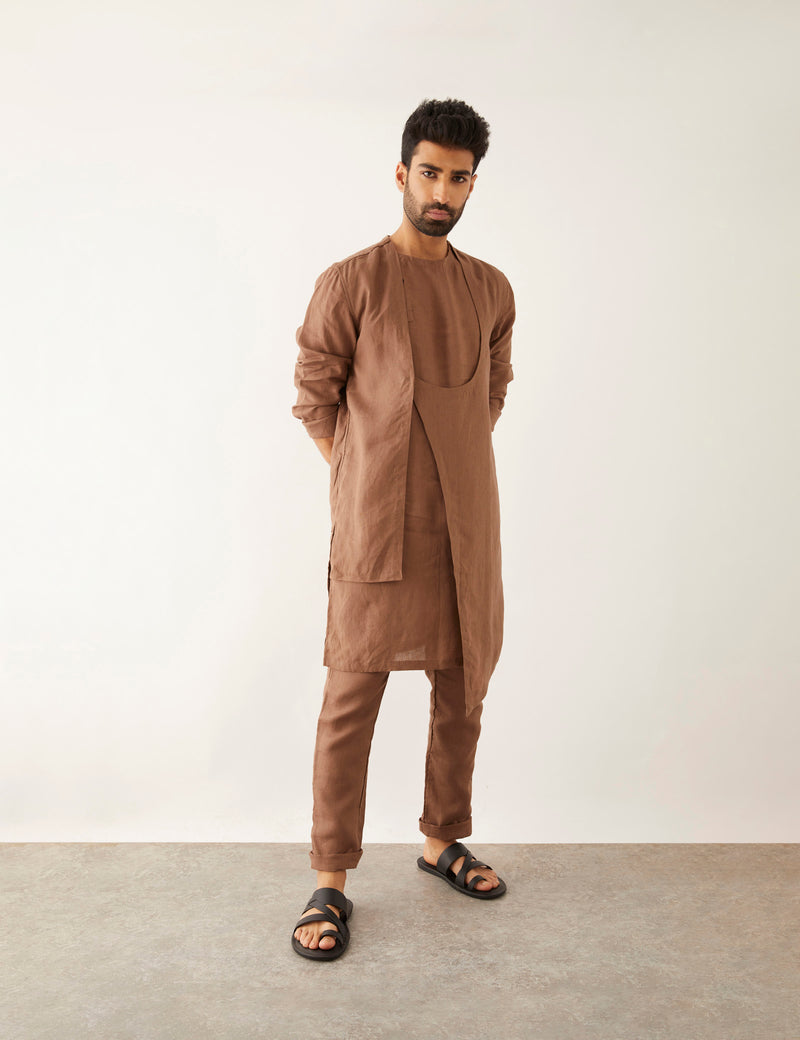 YAM - KURTA - SET - BROWN