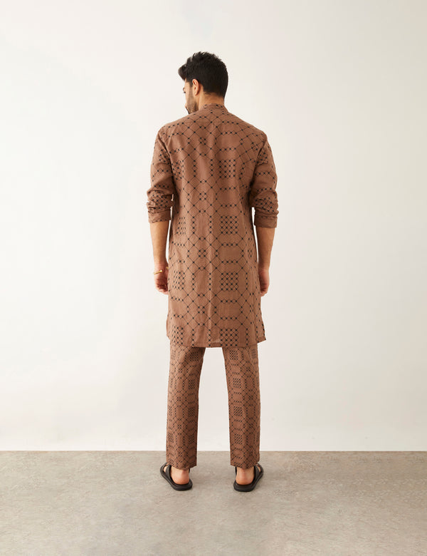 SIMO - BALANCE - KURTA - SET - BROWN