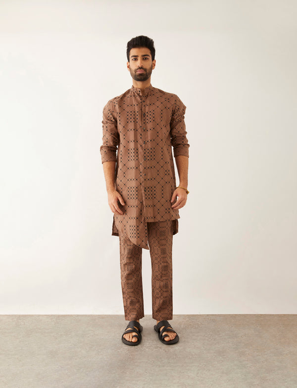 SIMO - BALANCE - KURTA - SET - BROWN