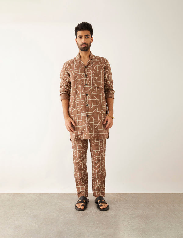 BAB FUZZ KURTA - BROWN