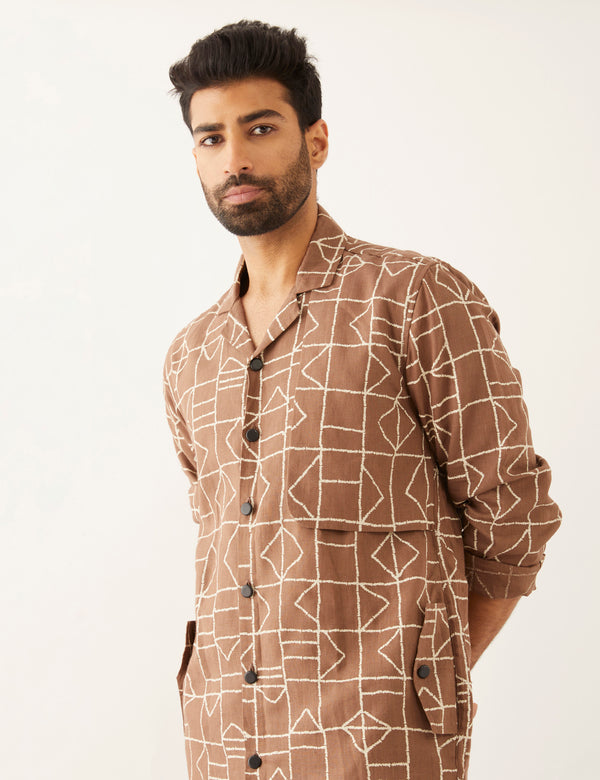 BAB FUZZ KURTA - BROWN