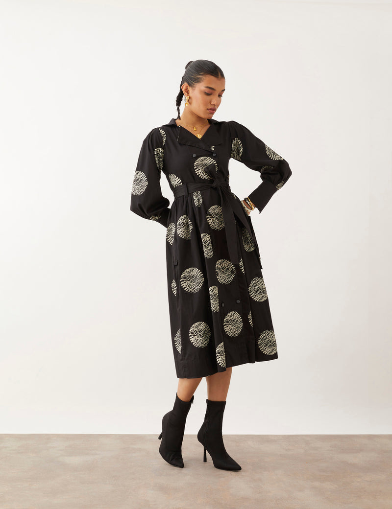 MILORI DRESS - BLACK RIPPLE